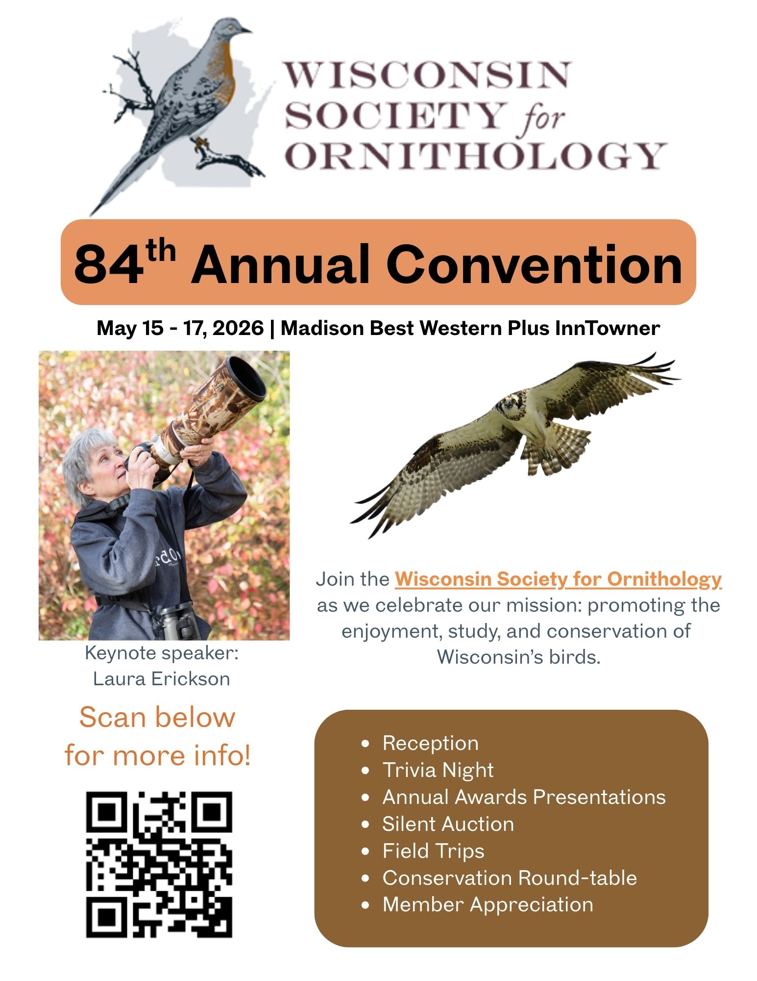 Wisconsin Society for Ornithology 84th Annual Convention Flyer